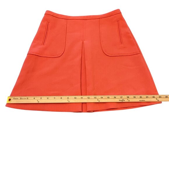 Maeve Womens Coral A-Line Mini Skirt W/ Front Pockets & Back Zip‎ Closure Size 6 - Picture 8 of 12